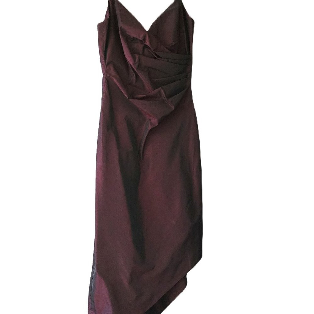 LAUDRY by Shelli Segal Asymmetrical front Party Dress / Burgundy / US 2